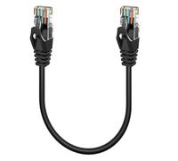 0.3M 1ft Cat6 Ethernet Cable Black, RJ45 LAN Patch Cable, 24AWG UTP CAT6 10Gbps Snagless High-Speed Wired Internet Cable for Router, Modem, Switch, PCs, Smart TV, Streaming Devices and More-0.3 Meter