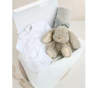 0-3m Born In 2026 All In One & Beanie Bunny Medium Gift Box WHITE