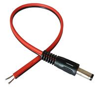0.3m DC Power Patch Cable Lead 5.5mm x 2.1mm Male Plug to Bare Ends CCTV Camera