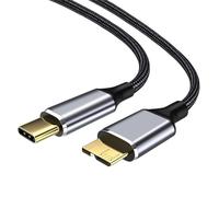 0.3m USB C to Mi/cro B Cable,USB C Hard Dri/ve Cable,Type C to Mi/cro B USB 3.0 Nylon Braided,Mi/cro B to USB C Hard Dri/ve Cables,External Hard Dri/ve Cable Comp/atible with iP/ad Tablet(0.3M)