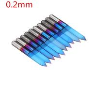 (0.3mm) 10pcs 0.1/0.2/0.3/0.4/0.5mm 45 Degree Flat Bottom PCB Engraving Bit Blue NANO Coated Carbide CNC Router Tool