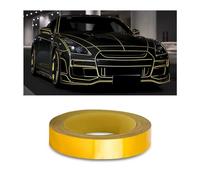 0.4''×197''Car Reflective Strips Stickers for Body Rim,Funny DIY Warning Safety Decoration Strip Decals,Self-Adhesive Night Visibility Reflective Pinstripe Tape for Most Cars,Motorcycle,Bike (Yellow)