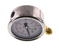 0..4 Bar (0..58 psi) Glycerin Pressure Gauge Below Stainless steel/Brass 63 mm Class 1.6