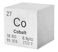 0.4 in Cobalt Element Cube, 99.95% Pure Metal Display, 27 Atomic Number, Educational Science Collectible, Solid Tungsten Alloy, for Science Enthusiasts