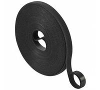 0.4 in x 32 Ft Black Hook and Loop Cable Ties Cable Management Straps Double-Sided Self-Gripping Strips Wire Organizer, Cut to Length, Reusable Cord Wrap Fasteners Tape for Home Office Data Center