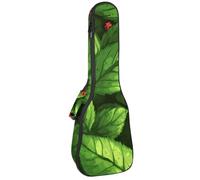0.4’’ Thick Padded Ukulele Case, Cute Lady Bugs on Green Leaves Waterproof Concert Size Ukulele Cover with Storage