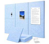 0.47”Thick Felt Bulletin Board Wall Tiles Pin Board 36x24 (L-Blue)