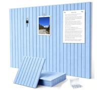 0.47”Thick Slat Felt Bulletin Board Wall Tiles Pin Board 36x24 (F-LBlue)
