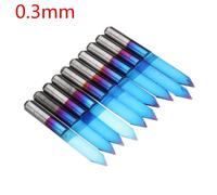 (0.4mm) 10pcs 0.1/0.2/0.3/0.4/0.5mm 45 Degree Flat Bottom PCB Engraving Bit Blue NANO Coated Carbide CNC Router Tool
