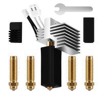 0.4mm Extruder Hotend Kit with Extra 0.2mm, 0.4mm, 0.6mm, 0.8mm Hardened Steel Brass Nozzle, Silicone Sock and Nozzle Wipe, for Elegoo Centauri Carbon hotend 3D Printer Accessories