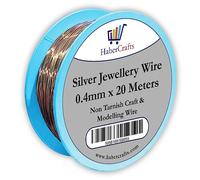 0.4mm Silver Jewellery Wire Tarnish Proof Brass Bendable Metal Wire for Jewellery Making Sculpting Modelling Crafts Wire Weaving & Wrapping (0.4mm - Silver - 26 Gauge - 1 Spool - 20 Meters)