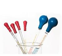 0.5-10mL Graduated Glass Pipette with Rubber Bulb, Lab Pasteur Pipette with Lid, Lab Measuring Pipette (2mL 100 Pieces)