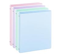 0.5'' 3-Ring-Binder with Pockets, 200 Sheets Capacity, 1/2 inch Binders fits 11'' x 8.5'' US Letter Size, Assorted 4 Pastel Colors - Ideal for School, Office, and Home Use (0.5 inch) (SX-FF400X)