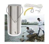 0.5-5L Water Sample Dipper Swing Sampler, 304 Thicken Stainless Steel Water Sampling Dipper System Pendulum Beaker with 5m Nylon Rope Adjustable Cover & Hose(2.5L-13x29cm)
