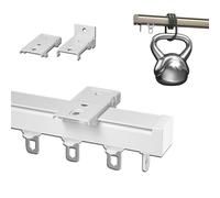 0.5-6m Curtain Track System Aluminum Rail with Bracket for Ceiling or Wall Mount Ideal for Pergola & Outdoor Bathtub Curtains White 340cm