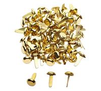 0.5 in Brass Paper Fasteners, Mini Paper Fasteners for Crafts Projects, Decorative DIY Supplies, 0.315 X 0.551 in (Gold)