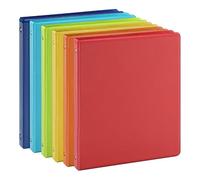 0.5-inch 3-Ring Binder with 2 Interior Pockets, 0.5'' Basic Binders Holds US Letter Size 8.5'' x 11''for Office/Home/Back to School, 6 Pack (Assorted 6 Colors)