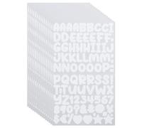 0.5 Inch Small Vinyl Letter Number Stickers, 1350 Pieces Mini Alphabet Number Sticker for Sign, Decor, Scrap Booking, Crafts and Gift Decoration - 15 Sheets White