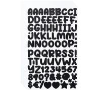 0.5 Inch Small Vinyl Letter Number Stickers, 15 Sheets Black | 1350 Pieces Mini Alphabet Number Sticker for Sign, Decor, Scrap Booking, Crafts and Decoration