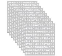 0.5 Inch White Number Stickers for Labelling, 10 Sheets Waterproof Vinyl Adhesive Digits 0-9 for Product Code Food Date Drawer Index Box Storage DIY Office Industrial Use on Smooth Surfaces