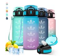 0.5 Litre Water Bottle Kids Drinking Bottle with Straw Leakless Motivational Easy Clean Water Bottles with Safety Closure for School Travel