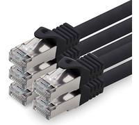 1aTTack.de 0.5 m - black - pack of 5 CAT.7 network cable patch cable SFTP PIMF LSZH Gigabit Lan cable 10Gb s cat7 raw cable with RJ45 connector Cat6a compatible with CAT5 CAT6 cat7 cat8