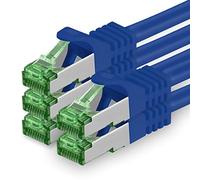 0.5 M Cat.7 Network Cable Pack of 5 Cat7 Patch Cable Lan Cable Ethernet RJ45 10 Gbit/s (All Internet Speeds) Blue 0.5 Meter