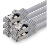 1aTTack.de 0.5 m - gray - pack of 5 CAT.7 network cable patch cable SFTP PIMF LSZH Gigabit Lan cable 10Gb s cat7 raw cable with RJ45 connector Cat6a compatible with CAT5 CAT6 cat7 cat8
