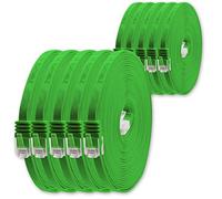 0.5 m - green - 10 pieces - Cat.6 flat network cable Cat6 flat cable ultra flat Cat.6 patch cable 1000 Mbit/s Gigabit LAN (RJ45) flat slim micro