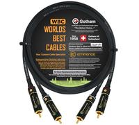 0.5 Meter RCA Cable Pair - Gotham GAC-1 Ultra Pro - Low-Cap (21pF/ft) Audio Interconnect Cable with Eminence Gold Locking RCA Connectors