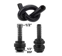 (0.5 Metre, 1/2" BSP) Water Butt Connector Pipe Link Kit, Connect 2 Rain Tanks Together All Sizes