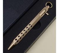 0.5 mm Brass Signature Pen, Retro Style Non-Slip Ballpoint Pen, Portable Delicate Vintage Ballpoint Pen Executive Pens for Business Signature and Collection (Brass Primary Colour)