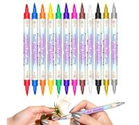 0.5 mm Marker Needle Shape - 12 Colours Waterproof Quick Drying Double Ended Acrylic Pen Fine Tip Contour Pen for Drawing DIY Nail Decoration - Women Girls Salon Home