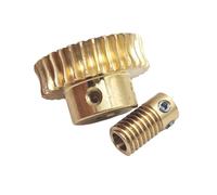 0.5 Module 36:1 Transmission Copper Worm Gear Set 13x18mm Turbine Rod Shaft 4mm Bore 0.5 Module Worm Turbine Gear(4mm bore rod)