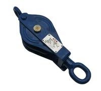 0.5 Ton 75MM Double Sheave Snatch Block With Swivel Eye Blue Painted - 8MM Wire Rope Safety Lifting