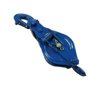 0.5 Ton 75MM Double Sheave Snatch Block With Swivel Hook Blue Painted - 8MM Wire Rope Safety Lifting
