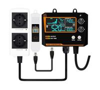 0~5000ppm CO2 Controller LCD Display Air Quality Monitor Concentration Control Carbon Dioxide Regulator For Plant Greenhouse Easy To Use(Orange 2 Output)