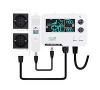 0~5000ppm CO2 Controller LCD Display Air Quality Monitor Concentration Control Carbon Dioxide Regulator For Plant Greenhouse Fast And Accurate(White 2 Output)