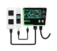 0~5000ppm CO2 Controller LCD Display Air Quality Monitor Concentration Control Carbon Dioxide Regulator For Plant Greenhouse Fast And Accurate(Black Green 2 Output)