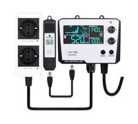 0~5000ppm CO2 Controller LCD Display Air Quality Monitor Concentration Control Carbon Dioxide Regulator For Plant Greenhouse Easy To Use(Black White 2 Output)