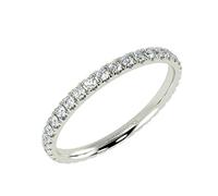 0.50Ct Round Diamond Micro Pave Set Full Eternity Ring for Women's in White Gold Size P