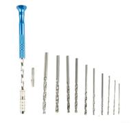 0 53mm Automatic Hand Drill Kit with 10 Small Drill Bits, Manual Drill Designed for Wood, Plastic, Rubber, Amber, Olive and Model Use (Set C)