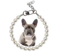0.55 inch Big Pearl Dog Collar,Suit for Medium Large Dog,Occasions and Garden Party,Strong Stainless Steel Wire Rope,Elegant Exquisite Adjustable Dog Pearl Necklace