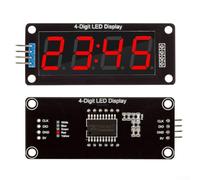0.56-inch 4-Digit Common-Anode Seven-Segment LED Display Module for TM1637, RGB Color Options (Red/Green/Blue/Yellow/White), 8-Level Graysc(RED)