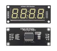 0.56 Inch 4-Digit Seven-Segment LED Clock Display Module for TM1637, RGB Color Options with 8-Level Grayscale Adjustable, Common Anode for Arduino Projects