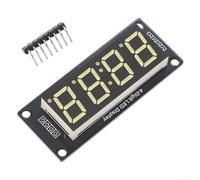 0.56 Inch TM1637 LED Display Module, 4-Digit 7-Segment RGB Digital Clock Tube with Adjustable Grayscale for Arduino, Common Anode, 5V Control Interface(White)