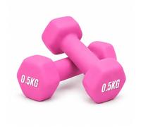 0.5kg Hand Weights Pink Pair, Lightweight Neoprene Dumbbells with Non-Slip Soft Grip for Pilates, Aerobics, Walking Workouts, Rehabilitation and Beginner Fitness