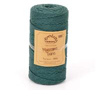 0.5KG SPOOLS EVERLASTO SINGLE TWIST SOFT COTTON MACRAME CRAFT TWINE 38/6 (4MM APPROX) (MOSS GREEN)