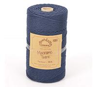 0.5KG SPOOLS EVERLASTO SINGLE TWIST SOFT COTTON MACRAME CRAFT TWINE 38/6 (4MM APPROX) (NAVY BLUE)