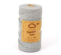 0.5KG SPOOLS EVERLASTO SINGLE TWIST SOFT COTTON MACRAME CRAFT TWINE 38/6 (4MM APPROX) (SILVER)
